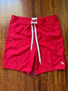 Abercrombie & Fitch Red Board Shorts Swim Trunks XL